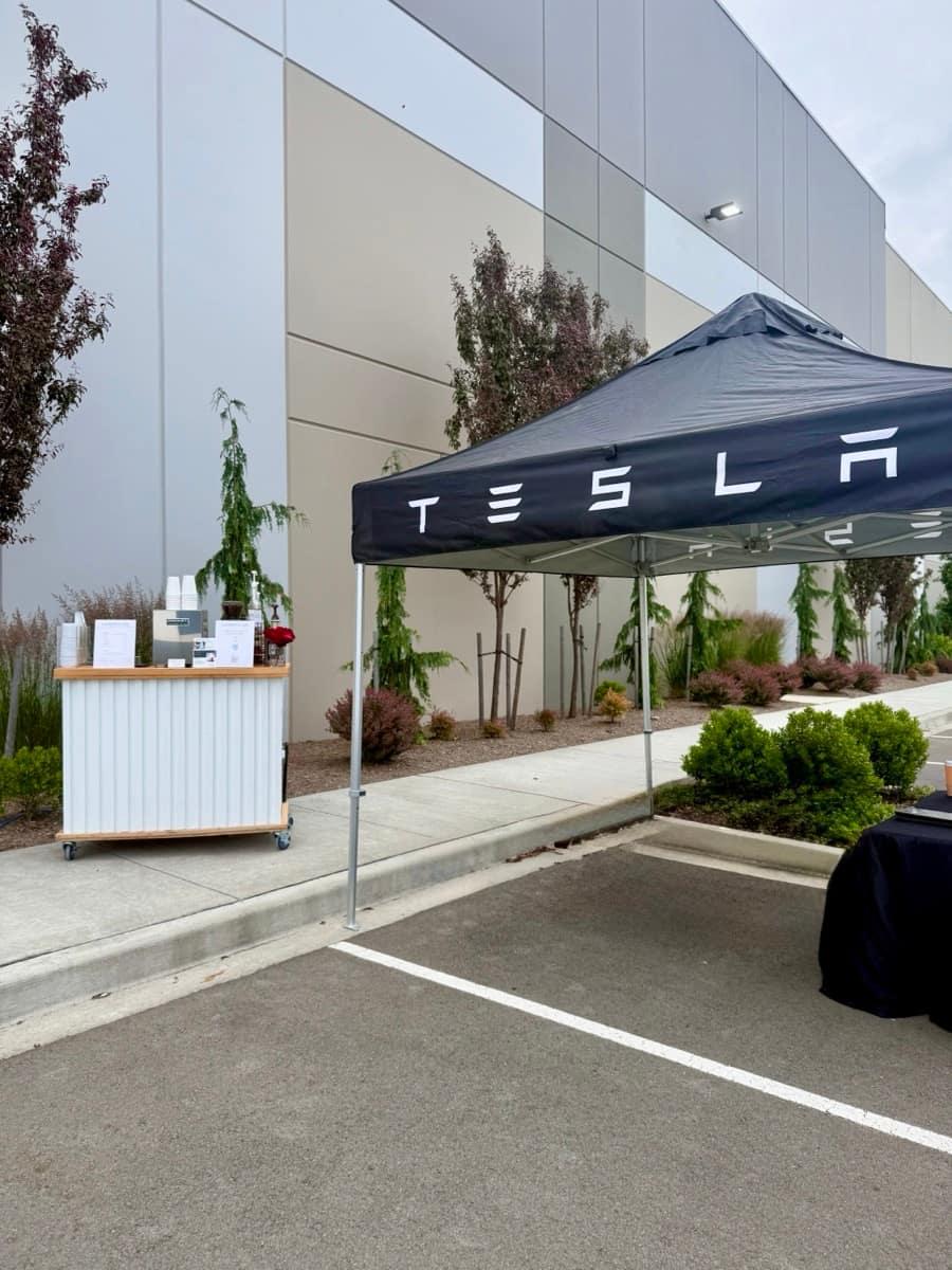 Brand activation coffee cart at a Seattle marketing event